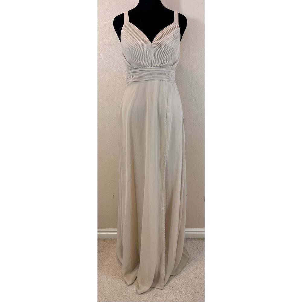Birdy Grey Floor Length Formal Light Tan Maxi Dress With Pockets Women's Small